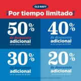 Descuentos Escalonados Old Navy: Hasta 50% de descuento directo