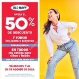 En Old Navy hasta 50% de descuento en jeans y playeras para la familia y en estilos para niños y bebés