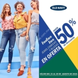 En Old Navy hasta 50% de descuento en todos los jeans, camisas y blusas