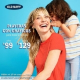 En Old Navy playeras con gráficos para niños a $99 y para adultos a $129 sólo hoy 15 de mayo de 2019