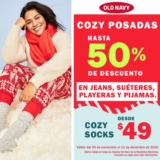Promo Old Navy Cozy Posadas: hasta 50% de descuento en jeans, playeras, suéteres y pijamas