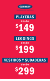 En Old Navy playeras desde $149, leggings desde $199 y vestidos y sudaderas desde $299