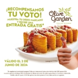 En Olive Garden llévate una entrada GRATIS si vas a votar el 2 de junio