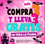 Promoción Onix Halloween. Compra 3 productos y llévate 3 más gratis