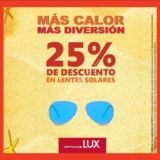 Rebajas de Verano ópticas Lux: 25% de descuento en lentes de sol