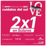 Promoción ópticas Lux de 2×1 en lentes de sol de marcas seleccionadas