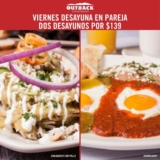 Promoción Outback Viernes: 2 desayunos completos por $139