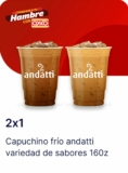 Cupón Oxxo 2×1 en café capuchino frío Andatti
