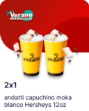 Nuevos Cupones Oxxo: 2×1 en andatti capuchino moka blanco Hersheys, 2×1 en panes tradicionales y más