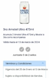 Oxxo Sellos Spin Premia: compra 2 cervezas Amstel Ultra y lleva Gratis la 3a