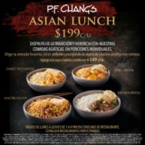 Asian Lunch PF Chang’s: Comidas a $199 de lunes a jueves de 1 a 4 PM