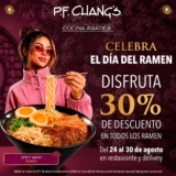 Día del Ramen P.F. Chang’s: 30% de descuento en todos los Ramen