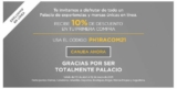 Código Palacio de Hierro 10% de descuento en tu primera compra en línea