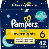 Pañales para dormir Pampers Swaddlers Overnights etapa 6 con 42 piezas con muy buen descuento + cupón de 20% adicional