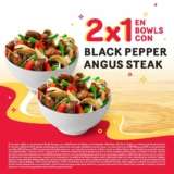 2×1 en bowls de Black Pepper Angus Steak en Panda Express