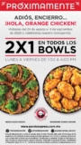 Promoción Panda Express Reapertura: 2×1 en todos los bowls de lunes a viernes de 1:00 a 4:00 PM