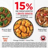 Promoción Panda Express y Rappi: 15% de descuento + envío gratis en bowls pre-armados