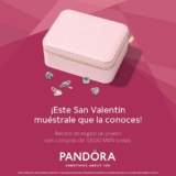 Promoción Pandora San Valentín: Joyero de regalo en compras a partir de $3,500