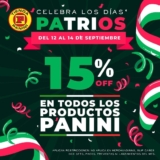 Días Patrios Panini: 15% de descuento en todos los productos este fin de semana