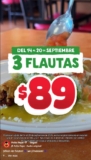 Vivan las flautas Pollo Pepe: 3 flautas por solo $89