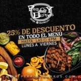 En Perros y Burros 25% de descuento en el menú antes de las 4:00 PM de lunes a viernes