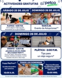Actividades Gratuitas fin de semana al 26 de julio 2026 en Petco