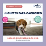 En Petco seminario gratuito «Juguetes para Cachorro» hoy 21 de enero