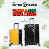 Promoción Petro Seven Carga tus maletas: Carga $400 de gasolina y llévate maletas Nautica a precio especial