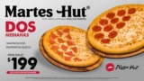 Martes Hut en Pizza Hut: 2 pizzas medianas Jamón/Queso y Pepperoni/Queso por sólo $199