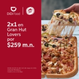 2×1 en pizza Gran Hut Lovers de Pizza Hut al pedir por Didi Food esta semana