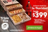 Promoción de Navidad Pizza Hut: Triple box por $399
