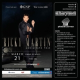 Boletos gratis para el concierto de Ricky Martin con tus compras en Plaza Carso