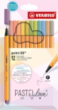 12 pack Plumones Stabilo Point 88 Pastel Love bajan a su menor precio