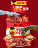 Martes Extraordinarios Pollo Pepe: 5 piezas de pollo extras a tu paquete +$59