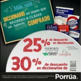 Promociones Librería Porrúa regreso a clases 2019: 30% de descuento en diccionarios y mochilas