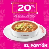 Cupón El Portón de 20% de descuento en consumos a partir de $139
