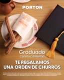 En El Portón orden de churros gratis a los graduados mostrando cupón
