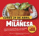 Día de la Milanesa Potzollcalli: Milanesa a sólo $55 hoy lunes 29 de abril