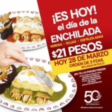 Promoción Potzollcalli Día de la Enchilada: Orden de 3 enchiladas a $21 pesos sólo hoy