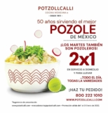 Nuevos Martes Pozoleros Potzollcalli: 2×1 en pozole también los martes