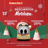 Preventa Navideña Primera Plus: 50% de descuento a estudiantes y 25% a profesores