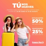 Descuentos Primera Plus Verano 2020: 50% de descuento a estudiantes y 25% de descuento a maestros