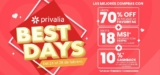 Promo Privalia Best Days: hasta 70% de descuento + 10% de bonificación + 18 msi