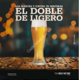 Promo Godinez Beer Factory: Segunda cerveza de regalo los martes y jueves de 19:00 a 21:00