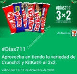 Promoción 7-Eleven #Días711: 3×2 en chocolates Crunch y Kit Kat