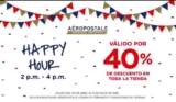 Promoción Aeropostale Día del Niño Happy Hour: 40% de descuento del 30 de abril al 6 de mayo de 2 a 4 pm