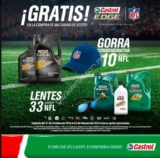 Promoción Castrol NFL: gorra o lentes Gratis en la compra de un cambio de aceite