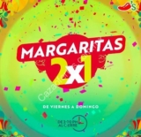 Promoción Chilis de 2×1 en margaritas de viernes a domingo en su Fiesta Carnaval 2019