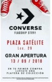 Promoción Converse Plaza Satélite de playera conmemorativa Gratis en todas las compras