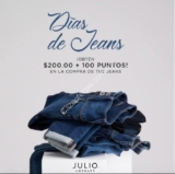 Promoción Día de Jeans en Julio: Recibe un cupón de $200 más 100 puntos en la compra de unos jeans hoy y mañana